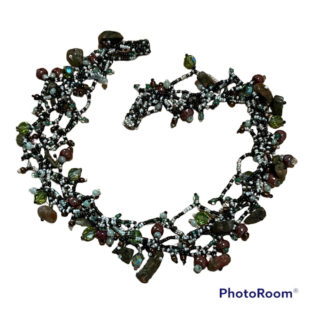 Women’s Multi-stranded Gem Stone 19” Necklace